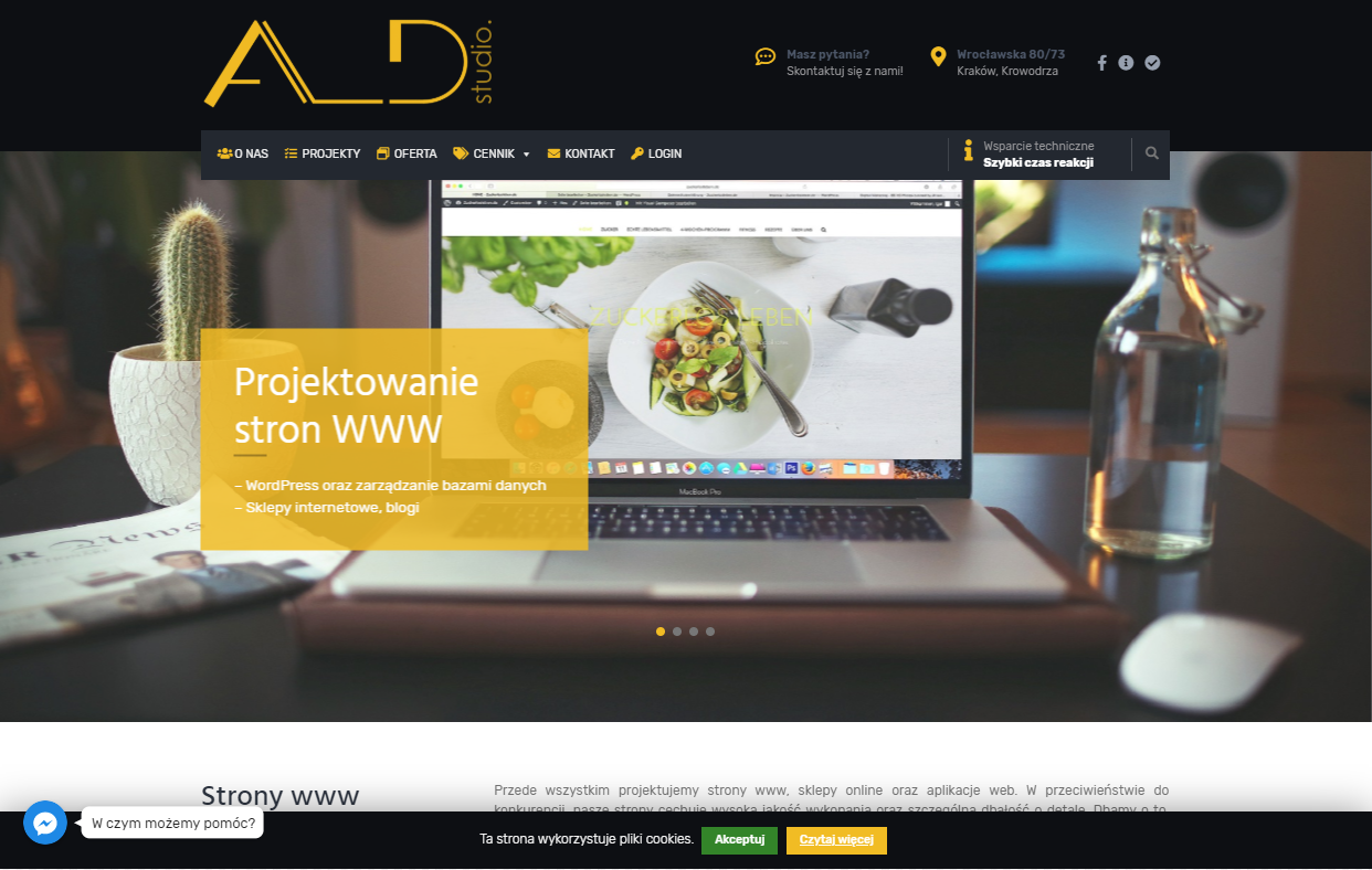 view of the ALD studio website