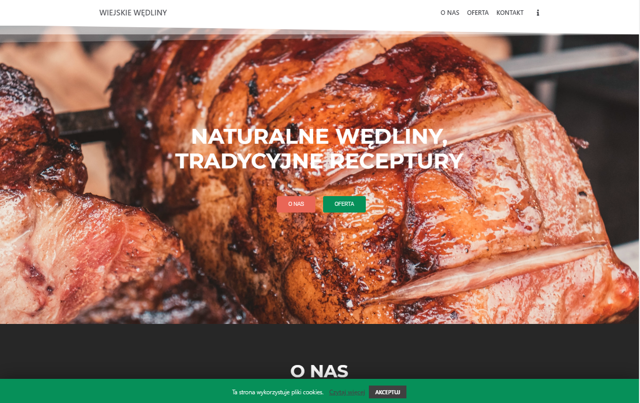 view of the Wiejskie wędliny website