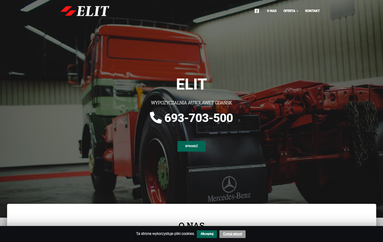 view of the Elit website