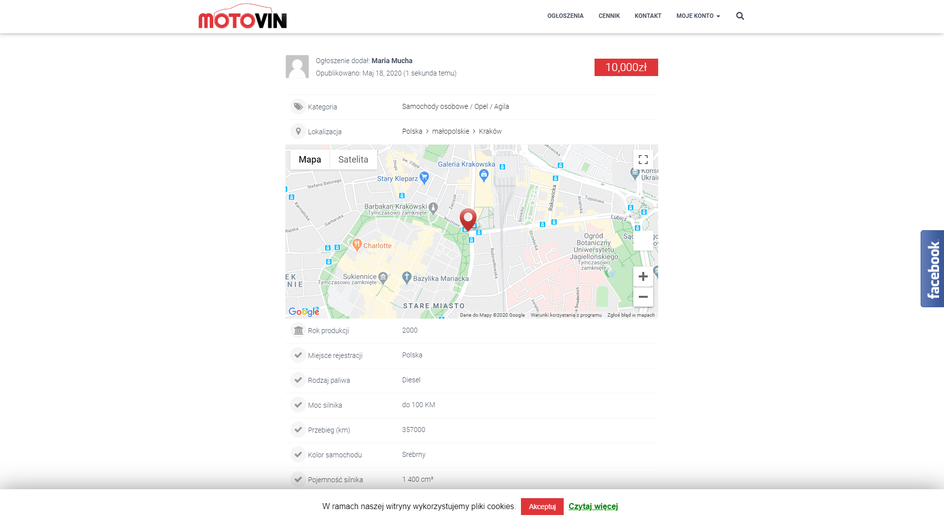 Motovin page view - new ads - preview of ad