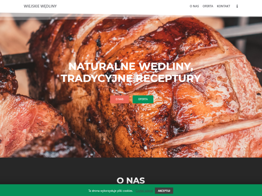 view of the Wiejskie wędliny website